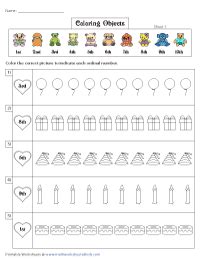 ordinal numbers worksheets for preschool and kindergarten students k5 learning - ordinal numbers ...