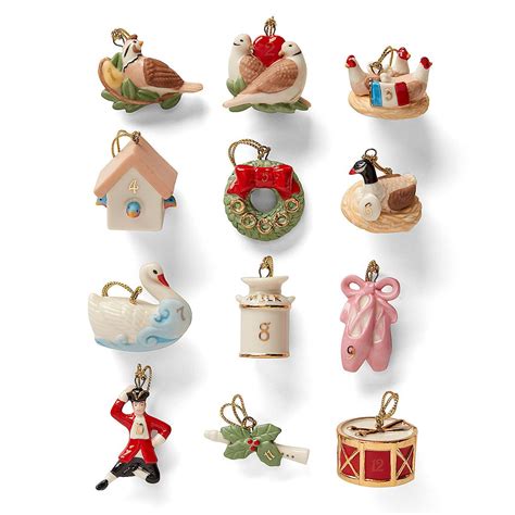 Twelve Days of Christmas 12-Piece Ornament Set | Ceramic christmas decorations, Christmas ...