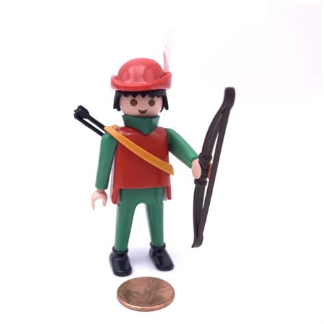 PLAYMOBIL - OUTLAWS - Merry Men Robin Hood Archer w/ Bow & Arrow Green Red EUR 5,81 - PicClick FR