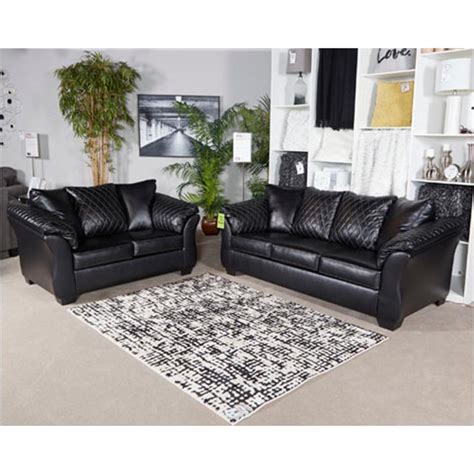 Ashley Furniture Black Leather Sofa And Loveseat - Furniture Walls