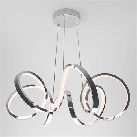 Swirl Ribbon Integrated LED Pendant Light Chrome | Artika