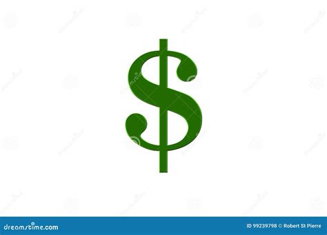 Illustration of a Green Dollar Sign on White Background Stock ...