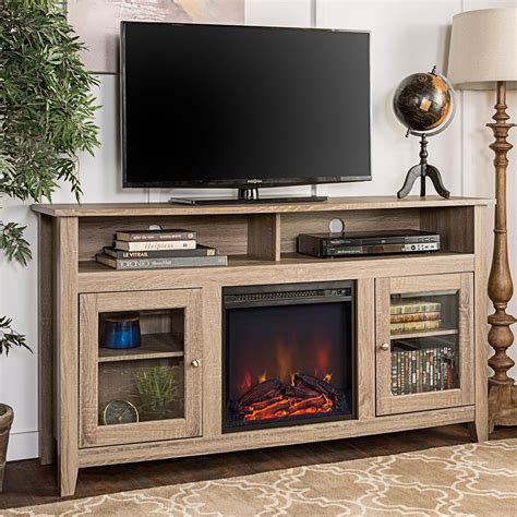 Middlebrook Designs 58-inch Driftwood Highboy Fireplace TV Stand Console - Walmart.com - Walmart.com