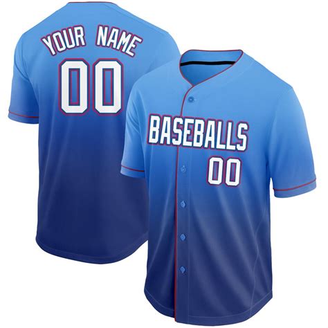 $29.99-$33.99 Custom Baseball Jerseys Mesh Button Down Fade Design with Team & Your Name and ...