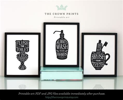 Bathroom Printable Wall Art - Printable Word Searches