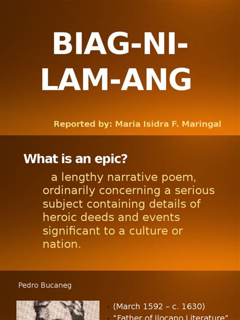 Lam Ang | Epic Poetry | Poetry