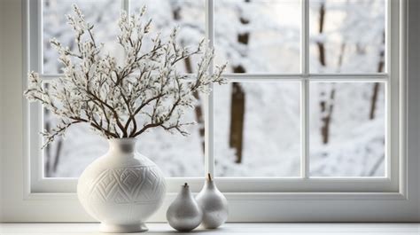 Premium AI Image | Window view snow with tree on winter