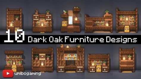 10 Dark Oak Furniture Designs: Minecraftbuilds | Cute minecraft houses ...