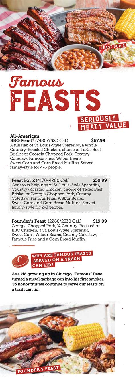 Famous Dave's Bar-B-Que | Menu | Delivery | Order Online | Lincoln NE ...