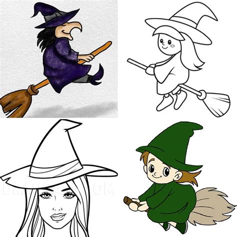 20 Easy Witch Drawing Ideas - How To Draw A Witch - Blitsy