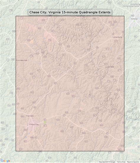 Chase City Virginia Vintage USGS Topographic Map 1955 Lunenburg 15 ...