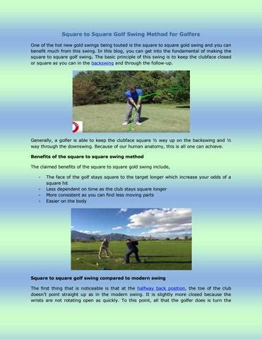 Square to Square Golf Swing Method for Golfers by Robert Crush - Issuu