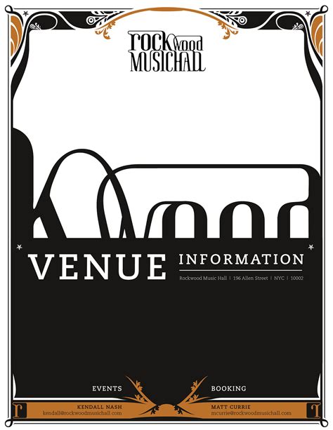 Rockwood Music Hall: Venue Package on Behance