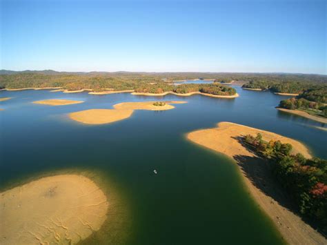 Aerial Drone photos of Summersville Lake after it is partially drained - Offshoreonly.com