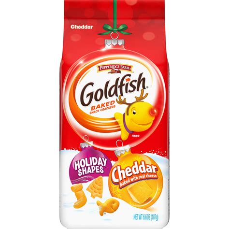 Pepperidge Farm Goldfish Holiday Shapes Cheddar Crackers, 6.6 oz. Bag - Walmart.com - Walmart.com