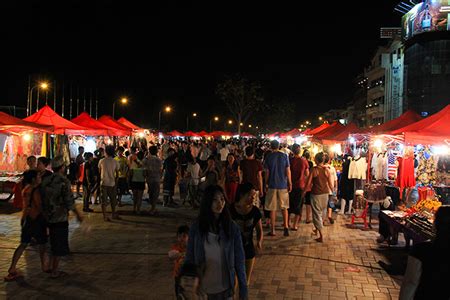 Vibrant Night Market in Vientiane - Vietnam Vacation