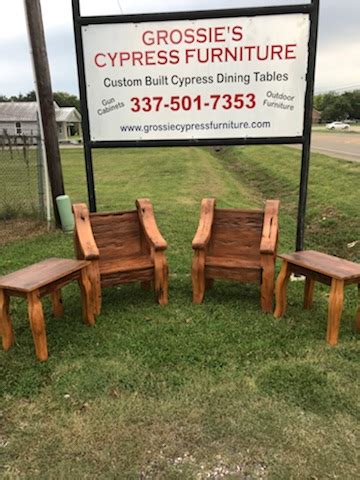 Pecky Cypress Outdoor Chairs and end Tables | Grossie's Cypress Furniture