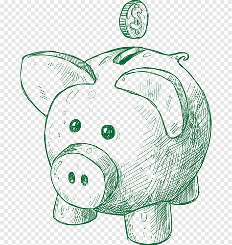 Free download | Piggy bank drawing, Piggy bank Saving Finance Money Drawing, Hand-painted piggy ...