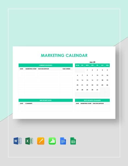 Marketing Calendar Template - 30+ Excel, PDF Documents Download | Free & Premium Templates