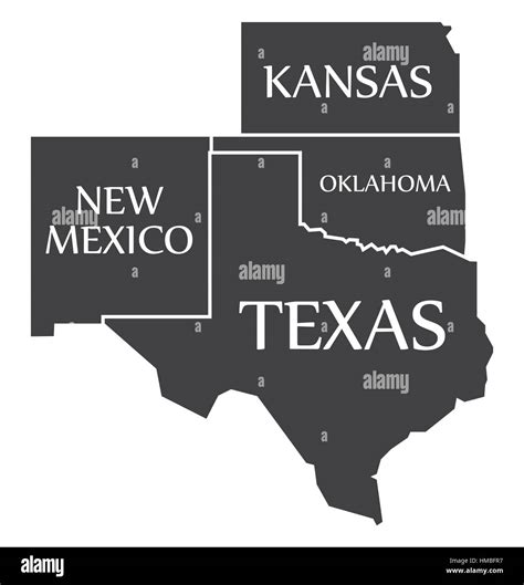 Map Of Texas Oklahoma And Kansas