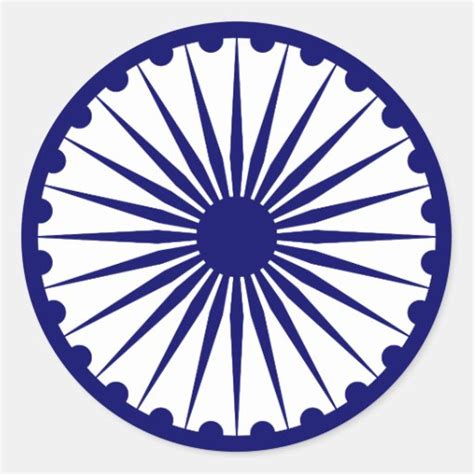 Ashoka Chakra, India flag Round Sticker | Zazzle