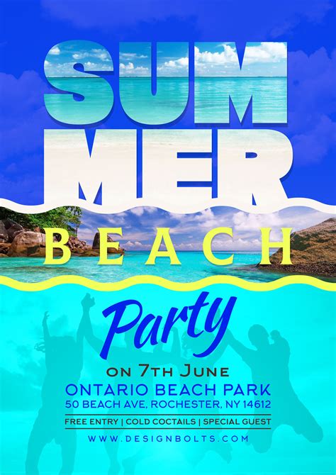 Beach Party Flyer Template Free