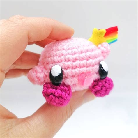 LGBT Kirby Poyo plush keychain kawaii Amigurumi Kirby – Hanagurumi