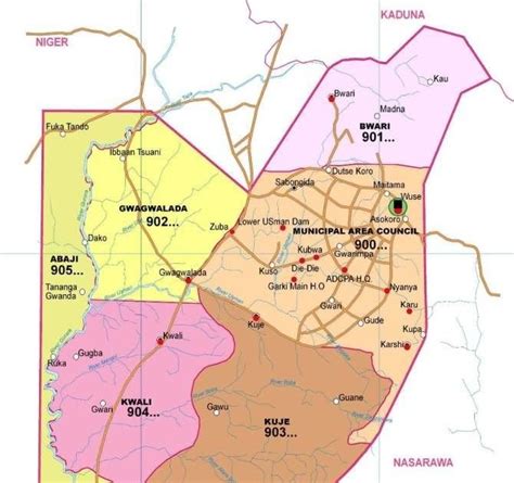 Map Of Abuja Fct Nigeria | Islands With Names