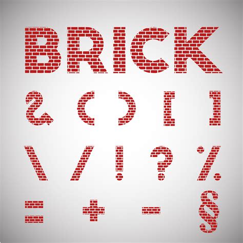 Red brick typeface, vector 316211 Vector Art at Vecteezy