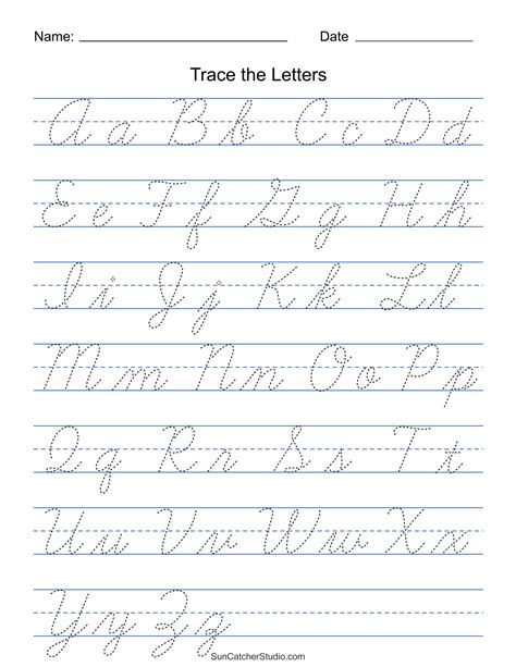 Printable Cursive Handwriting Worksheets (Practice Letters) – DIY ...