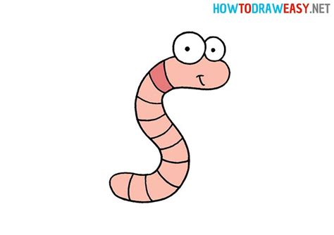 Earthworm Drawing Easy | Easy drawings, Easy animal drawings ...