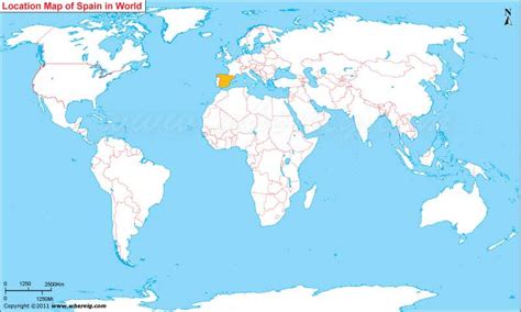 SPAIN ON WORLD MAP - Imsa Kolese