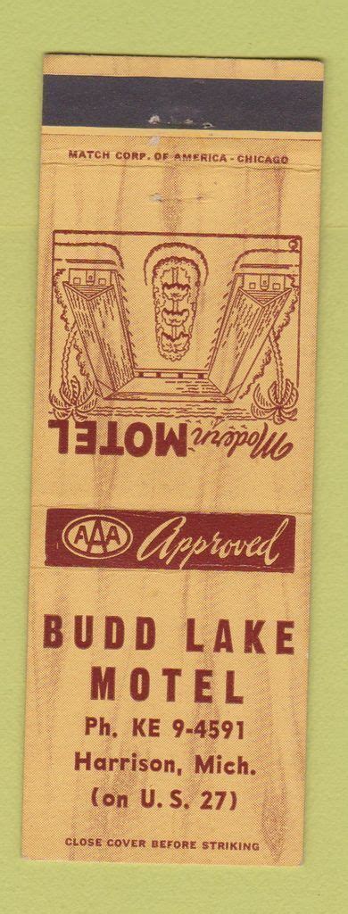 Matchbook Cover - Budd Lake Motel Harrison MI | eBay