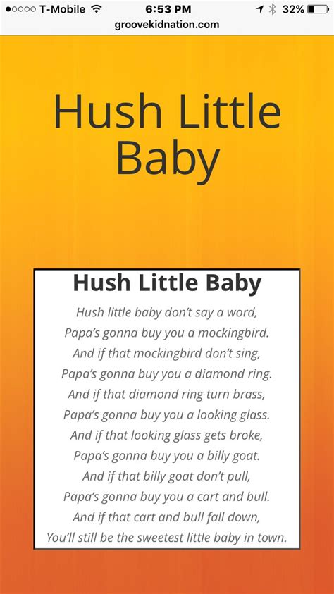 Hush little baby | Children songs lyrics, Nursery rhymes lyrics, Nursery rhymes songs