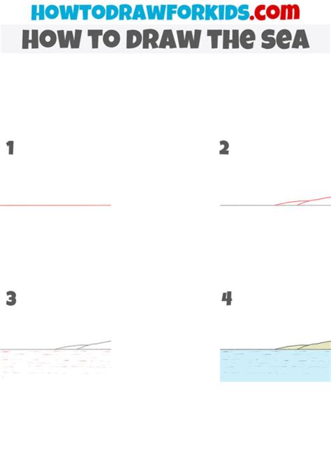 How to Draw the Sea - Easy Drawing Tutorial For Kids