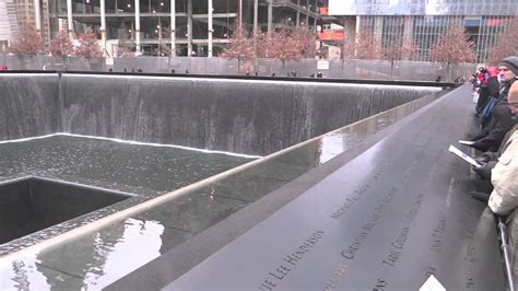 9/11 Memorial Fountains New York. World Trade Towers Memorial at Ground Zero - YouTube