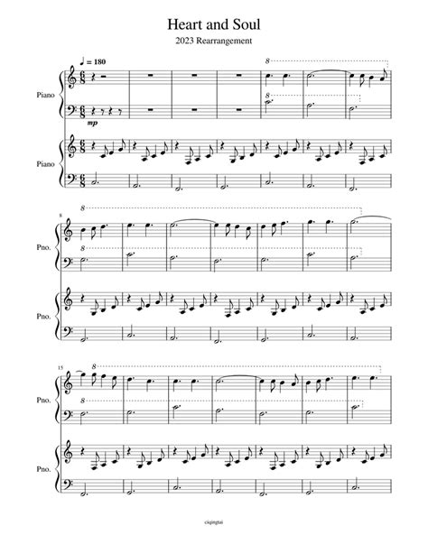 Heart and Soul Piano Duet sheet music for Piano download free in PDF or MIDI