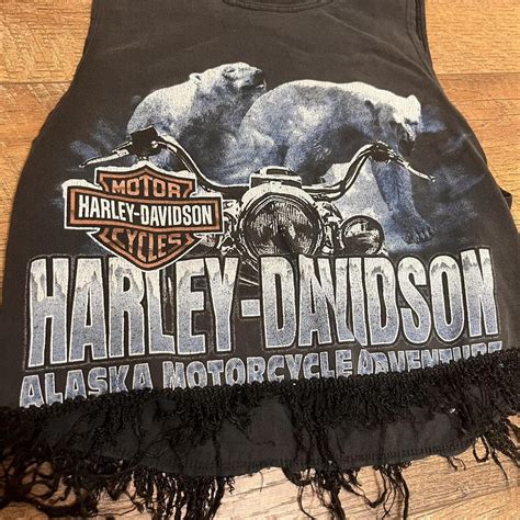 Reworked Harley Davidson crop top Great condition... - Depop