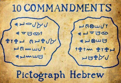 10 Commandments in Pictograph Hebrew | Biblical verses, Bible ...