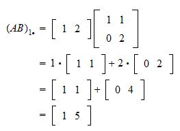 Matrix multiplication and linear combinations