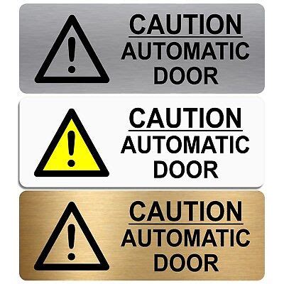 Aluminium Sign-Caution Automatic Door-Metal-Notice Office Shop Pub ...