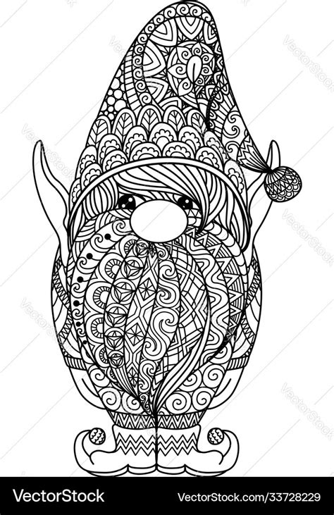 Line art design cut gnome for coloring book pr Vector Image