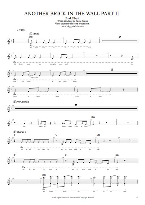 Another Brick In The Wall Part Ii Tab by Pink Floyd (Guitar Pro) - Lead ...