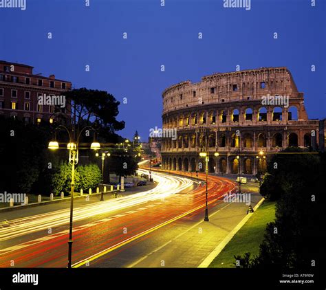 Colosseum at night Rome Italy Stock Photo - Alamy