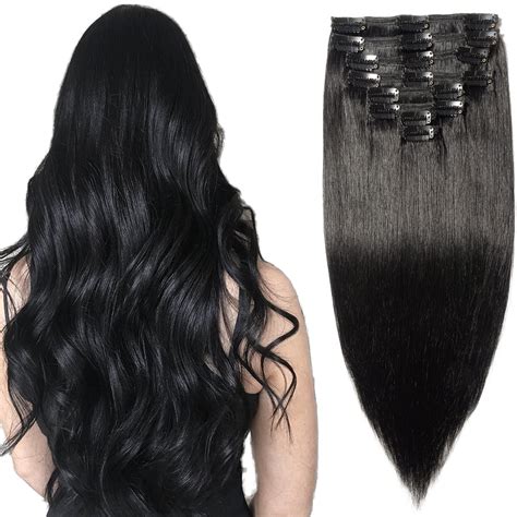 S-noilite Double Weft Clip in Human Hair Extensions High Quality Full Head Hair 8pcs 18clips ...