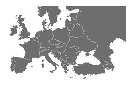 Europe Blank Map Map Monochrome Photography Png Europe - Clip Art Library