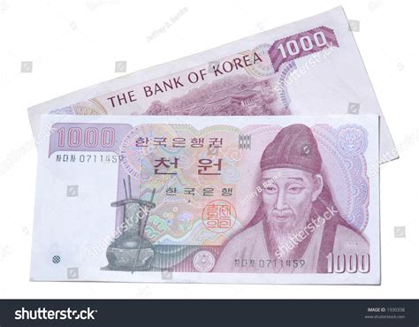 Korean 1000 Won Banknotes Stock Photo 1930338 : Shutterstock