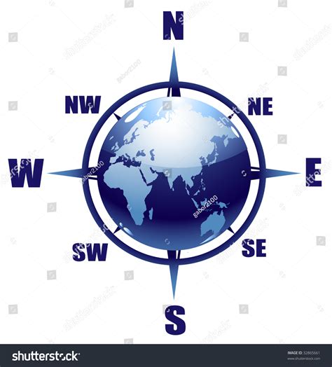 World Globe Compass Vector Illustration Stock Vector (Royalty Free ...