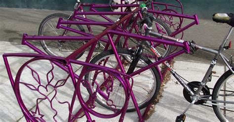 Editorials from Theslowlane: Fancy new bike rack made from old bike parts at downtown Bellingham ...