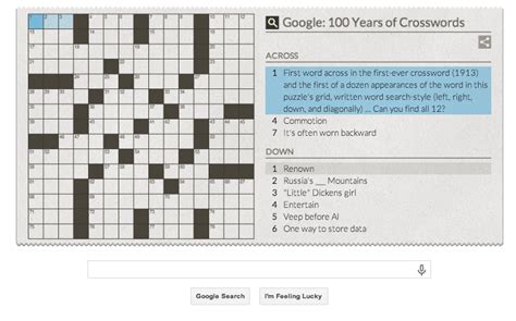 Google Doodle honors the Crossword - The Word Finder Blog!